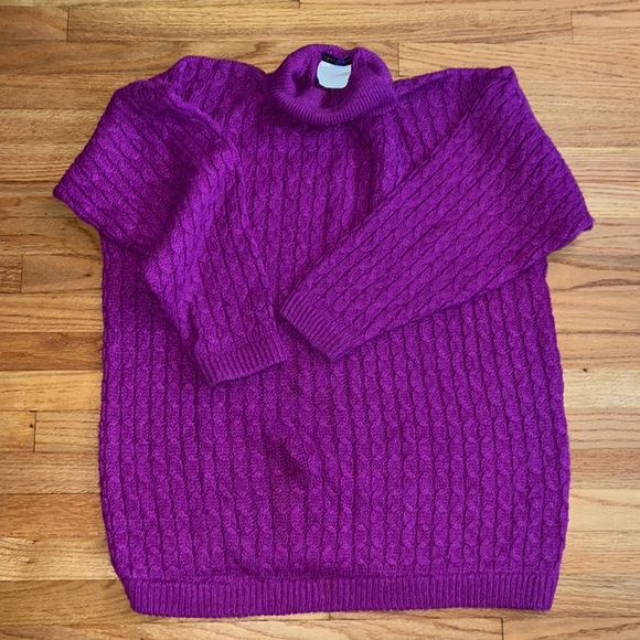 Vintage Oversized Purple Knit Sweater - Picture 1 of 7